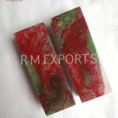 Acrylic Resin Red & Green Knife Scales RM RH 06
