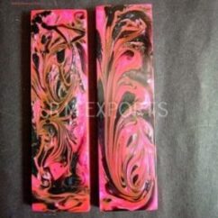 Acrylic Resin Bubblegum & Black Knife Scales RM RH 10