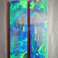 Acrylic Resin Blue Green & Black Knife Scales RM RH 15