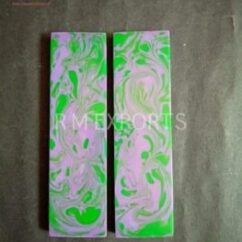 Acrylic Resin Green & Orchid Knife Scales RM RH 20