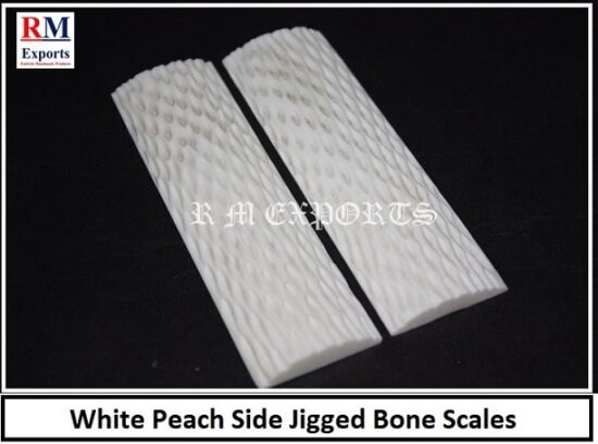 White Peach Side Jigged Bone Scales