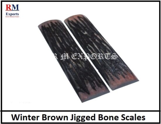 Brown Winter Jigged Bone Scales