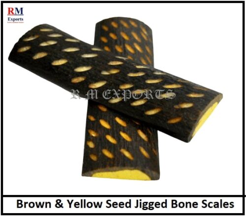 Brown & Yellow Seed Jigged Bone Scales