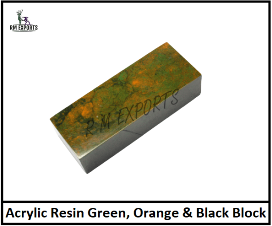 Green Orange & Black Resin Blocks