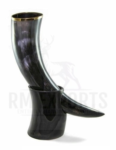 DRINKING HORN WITH STAND & SINGLE RIM