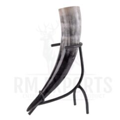Drinking Horn & Metal Stand